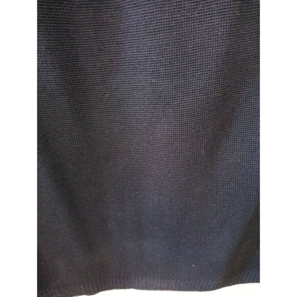 Women's Dark Blue Waffle Knit Elastic Waist Pencil Shirt Size Small - Picture 3 of 3